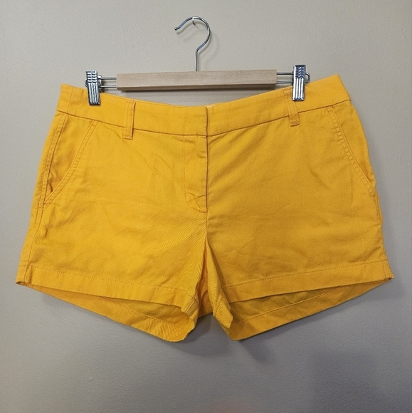 J Crew Outlet Women's Size 10 Yellow Cotton Shorts - Picture 1 of 4